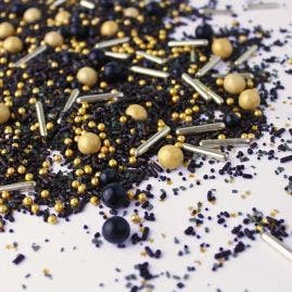 Sprinkle Pop Black and Gold Sprinkles - 4oz
