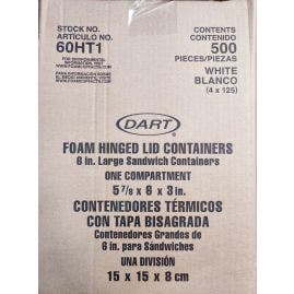 Dart Foam Hinged 6in Container - 500/ct