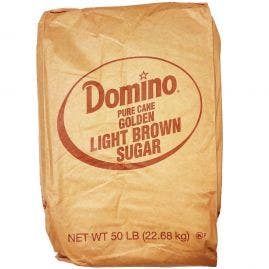 Domino Pure Cane Light Brown Sugar - 50lb